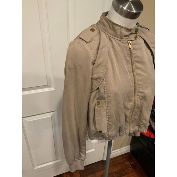 Daughters of the Liberation Anthropologie Light Brown Zip-Up Jacket, Size XS - Picture 3 of 5